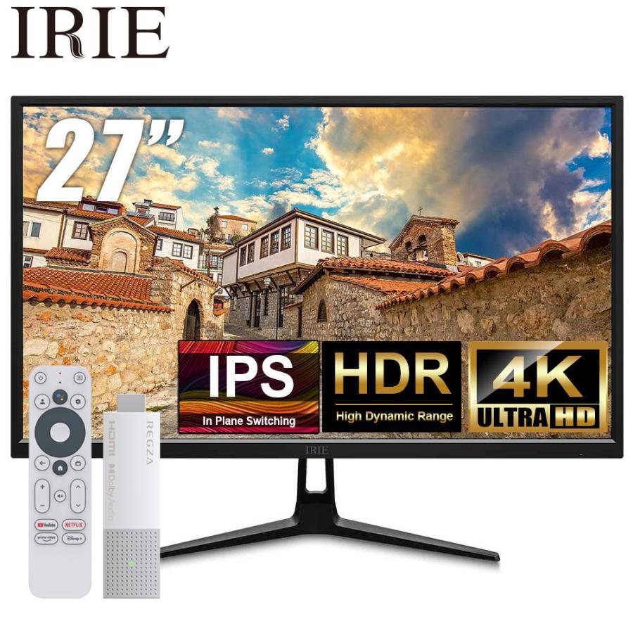 IRIE 【REGZA TV スティック付き】モニター 4K 27インチ HDR対応