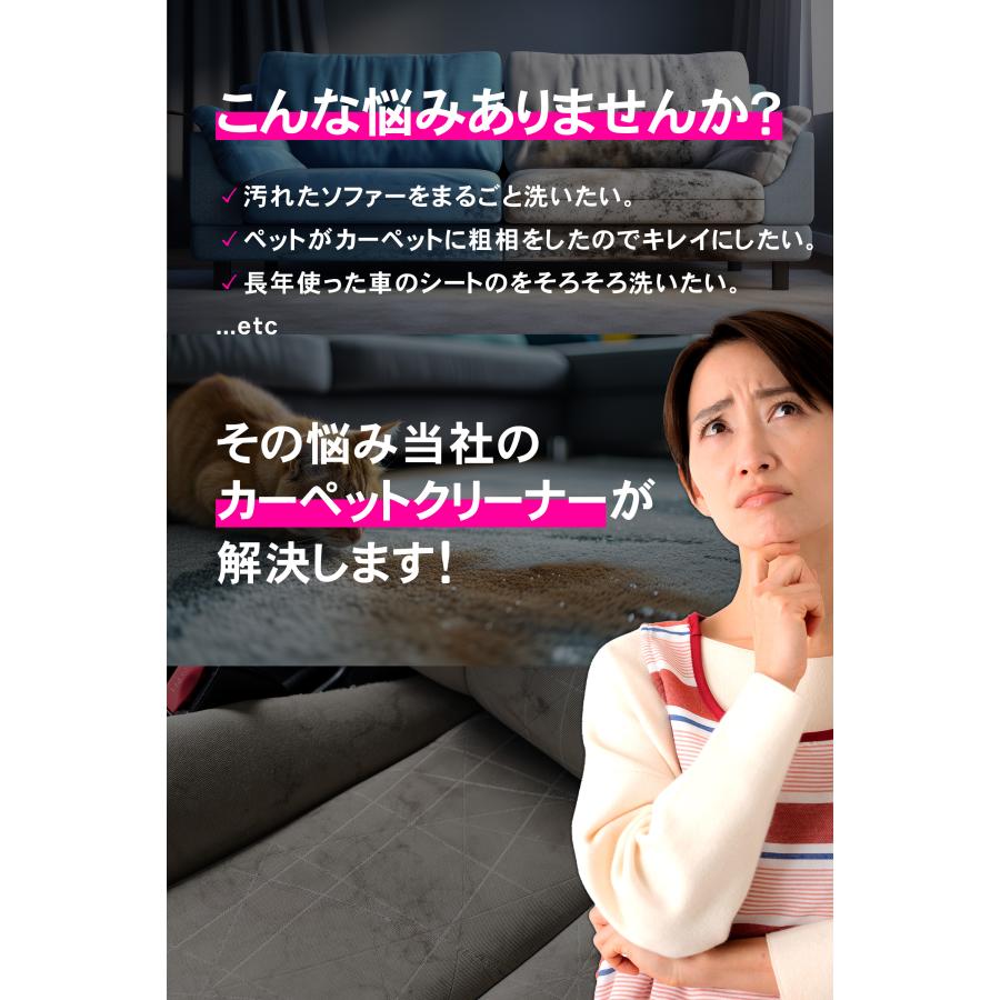 IRIE カーペットクリーナー 加熱式 洗剤 白 強力吸引 布洗浄機