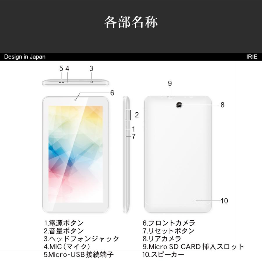 IRIE タブレット 7インチ wi-fiモデル Android 9.0 格安 新品 本体