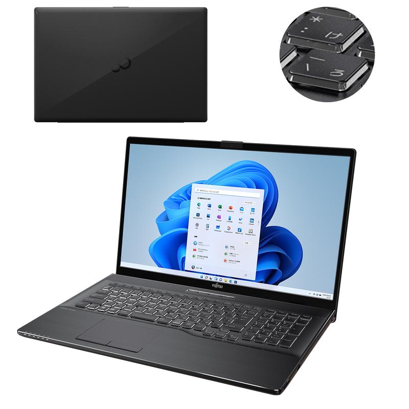 富士通 ノートパソコン 新品 同様 Win11 DVD-RW 17.3型 Ryzen 3 1TB + 