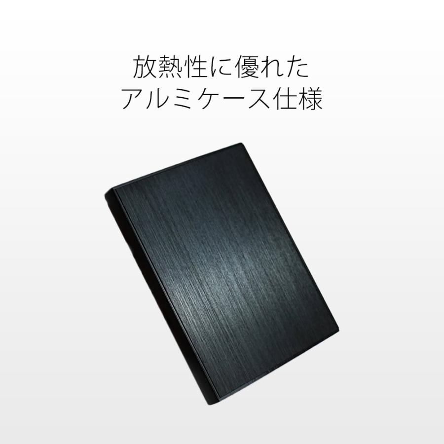 外付けHDD ポータブル 1TB テレビ録画 Windows10対応 REGZA ブラック アルミケース製 USB 3.1 Gen1 外付けハードディスク MAL21000EX3-MK｜marshal｜07