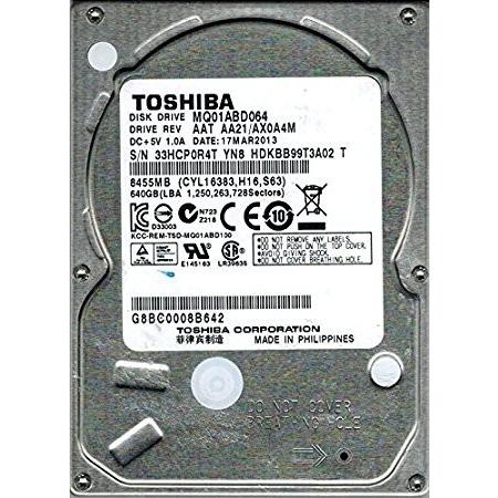 東芝 2.5インチ 内蔵用HDD S-ATA接続 640GB ［MQ01ABD064］ (バルク品) 東芝 2.5インチ 内蔵用HDD S-ATA接続 640GB ［MQ01ABD064