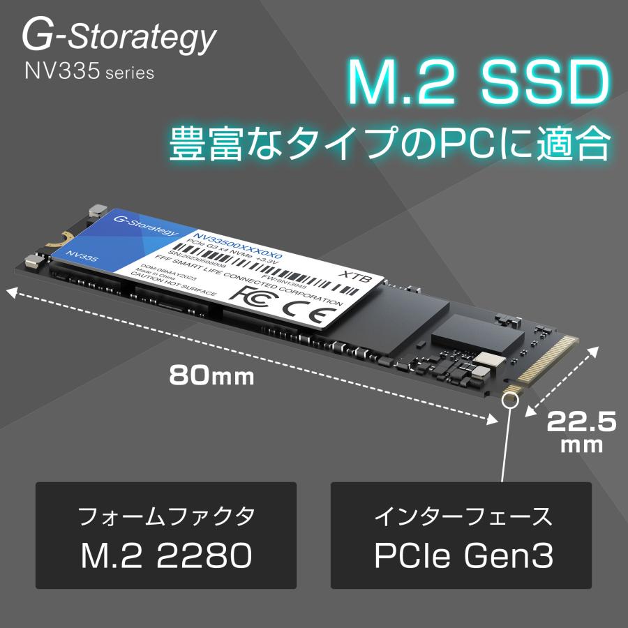 SSD 2TB 内蔵 M.2 TLC NAND 増設 読み取り3418MB/s 書き込み3075MB/s 高耐久性 NVMe デスクトップ ノート PC 5年間保証 新品 G-Storategy NV33502TBY3G1｜marshal｜09