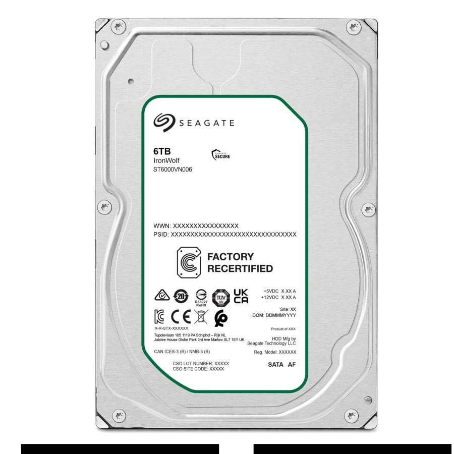 内蔵型ハードディスクドライブ SEAGATE IRONWOLF 6TB ST6000VN006 Seagate（シーゲイト） Seagate IronWolf ST6000VN006 整備済み品 6TB