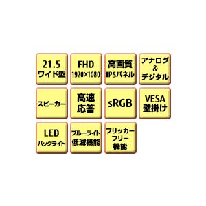 富士通（FUJITSU） モニター パソコン 21.5インチ ワイド 21.5型 フル