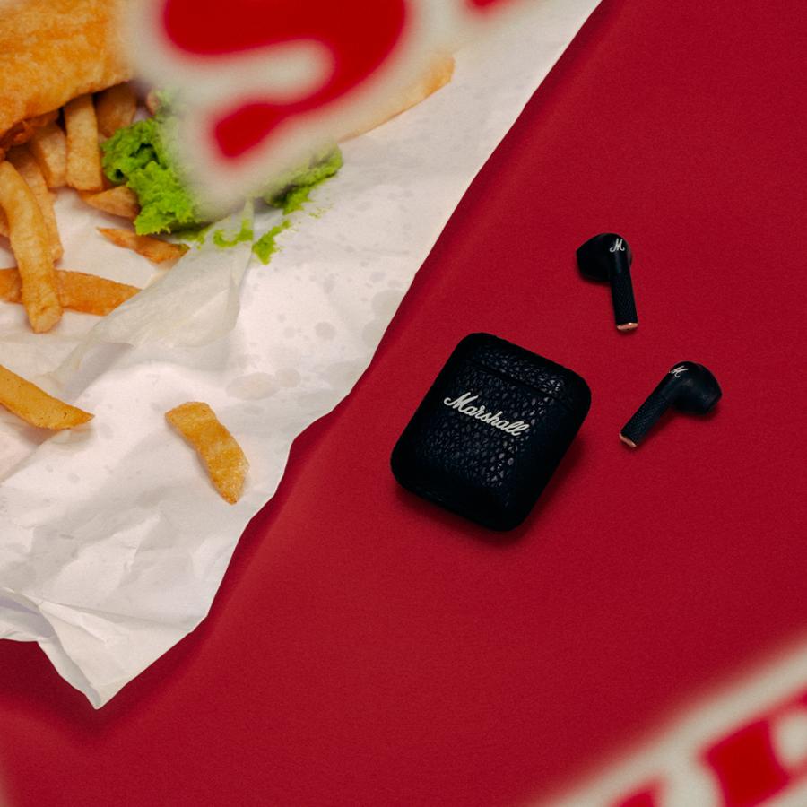 【レビュー投稿でトートバッグプレゼント】Marshall マーシャル 完全ワイヤレスイヤホン MINOR3BLACK ブラック 【通話対応/Qi充電対応】