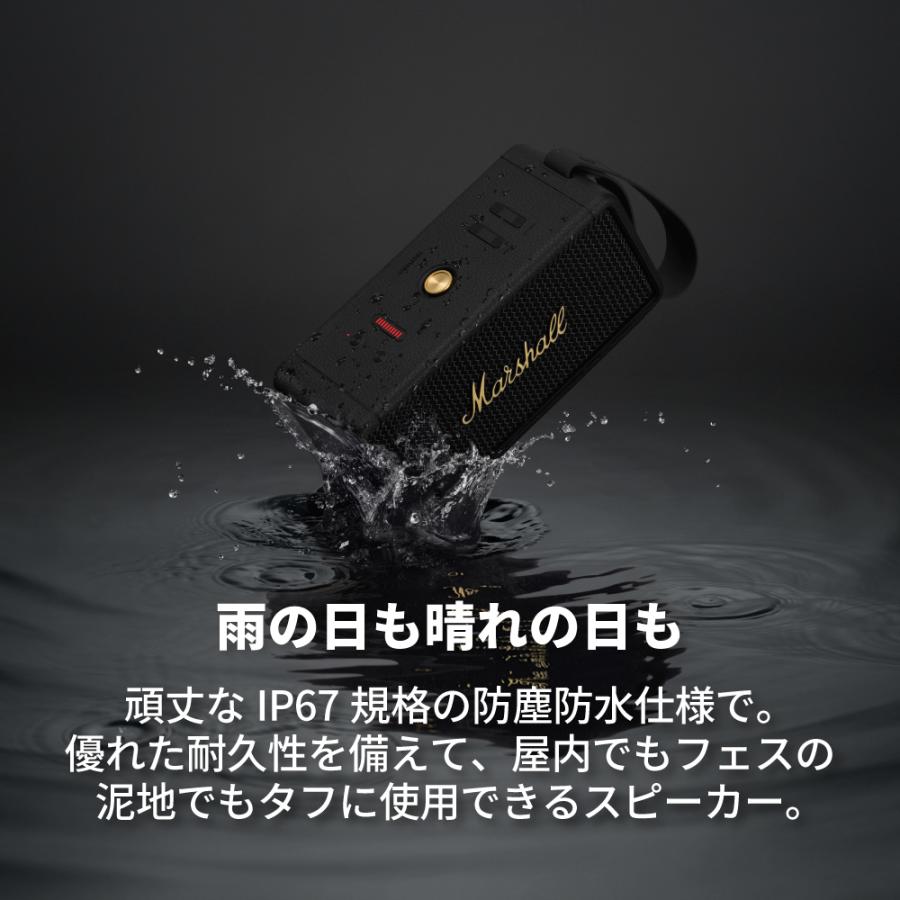 Marshall マーシャル  ワイヤレススピーカー MIDDLETON-BLACK-AND-BRASS ブラックアンドブラス 【IP67防塵・防水/連続再生約20時間】｜marshall-official｜06