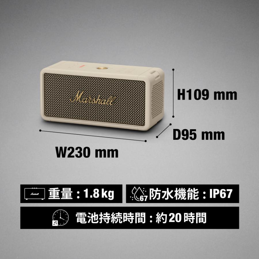 Marshall マーシャル ワイヤレススピーカー MIDDLETON-CREAM クリーム 【IP67防塵・防水/連続再生約20時間】｜marshall-official｜10