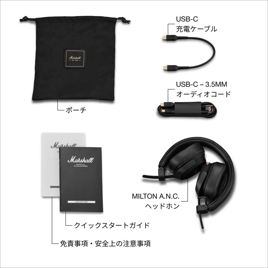Marshall（マーシャル） ワイヤレスヘッドホン MILTON-ANC-BLACK