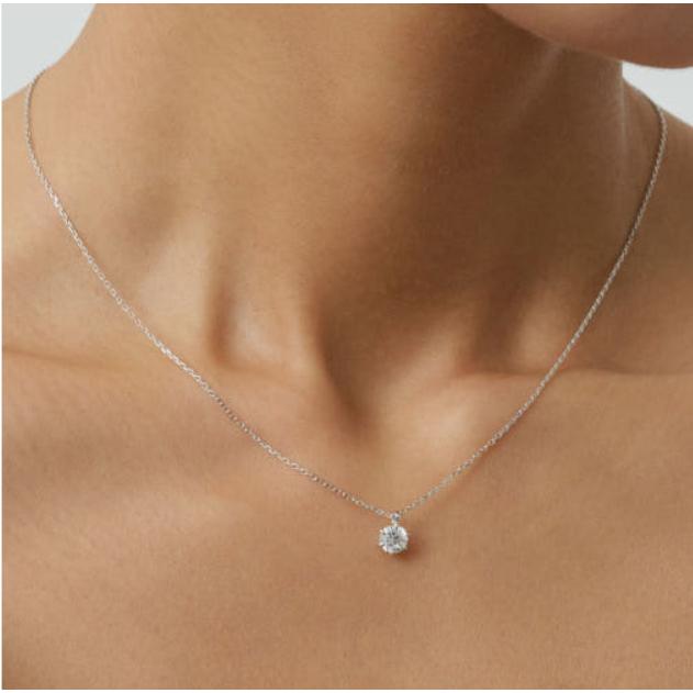 ラウンドネックレス　ラボグロウンダイヤ　ネックレス　１４k　１４金　0.1ｃｔ