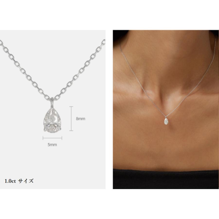 ティアドロップ ラボグロウンダイヤ ネックレス 14k 14k 0.5ct