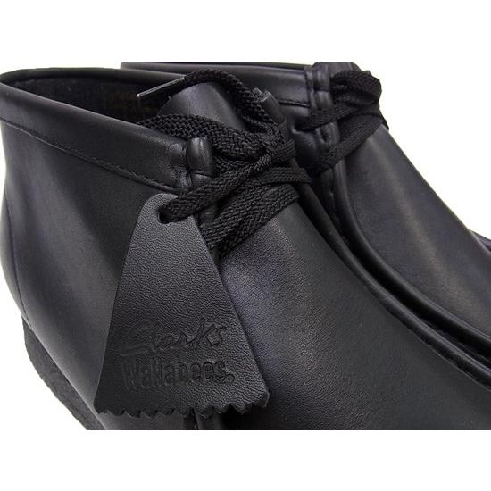 クラークス ワラビー ブーツ ブラック CLARKS WALLABEE BOOT BLACK 黒レザー スムースレザー オリジナルス メンズモデル｜marsone｜02