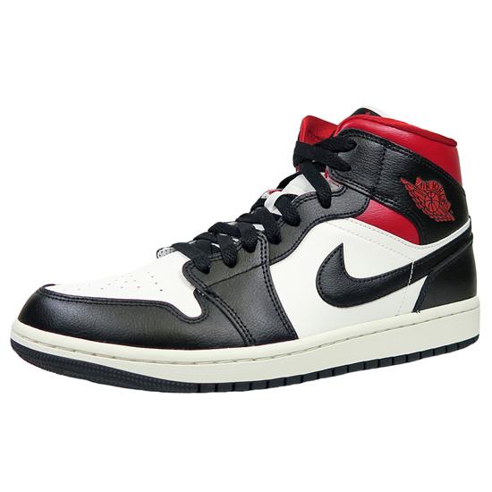 NIKE（ナイキ） NIKE WMNS AIR JORDAN 1 MID BLACK/GYM RED/SAIL