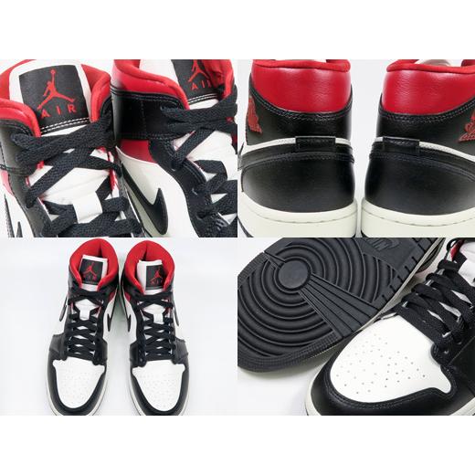 NIKE（ナイキ） NIKE WMNS AIR JORDAN 1 MID BLACK/GYM RED/SAIL