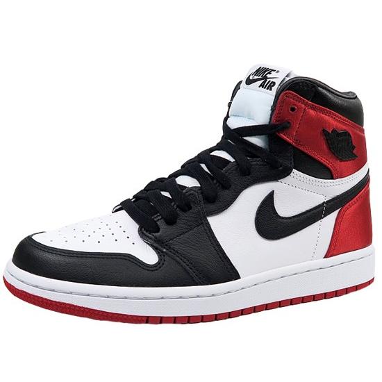 wmns air jordan 1 high og satin black toe