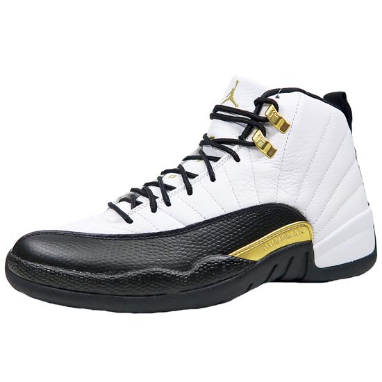 NIKE AIR JORDAN 12 RETRO ナイキ エア ジョーダン 12 レトロ ROYALTY ロイヤリティ WHITE/METALIC GOLD BLACK 白黒｜marsone