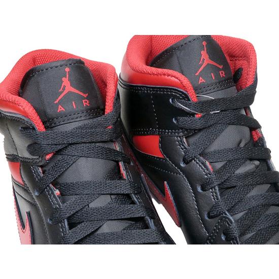 NIKE ナイキエア ジョーダン 1 ミッド ブレッド スニーカー 赤黒 NIKE AIR JORDAN 1 MID 