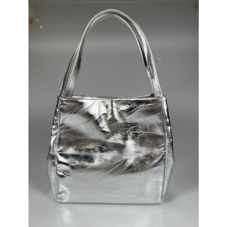 les basiques(レ バシック) レザートートバッグ シルバー : MARTH  