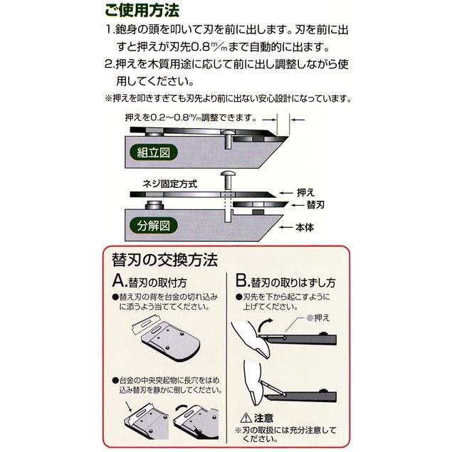 アイウッド　小山金属工業所　東天匠　替刃式鉋（本体）65mm