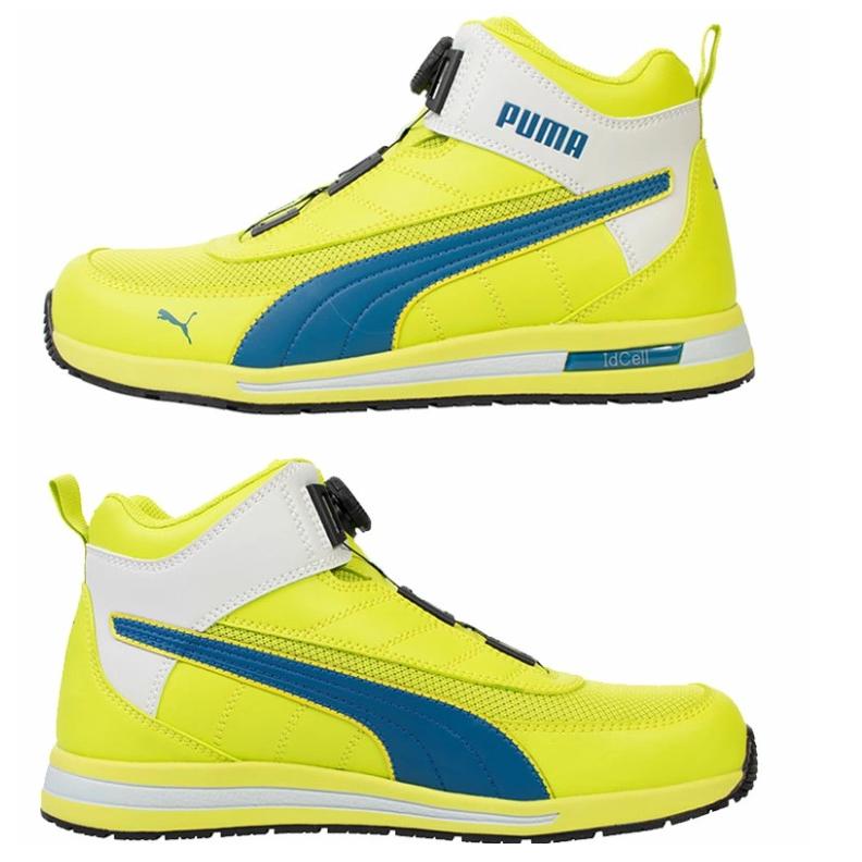 プーマ安全靴#63.214 26.0cmスイッチバックイエローディスクミッド