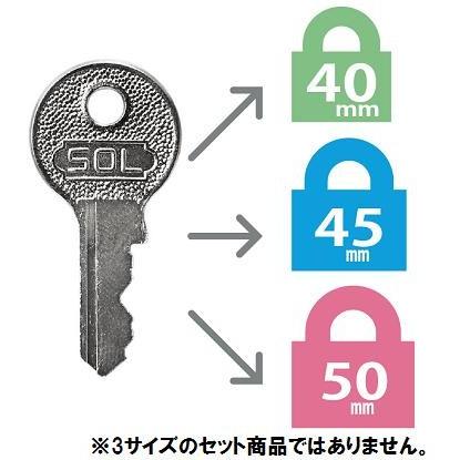 SOL HARD（ソールハード） シリンダー南京錠『共通同一鍵』 No.2500 45