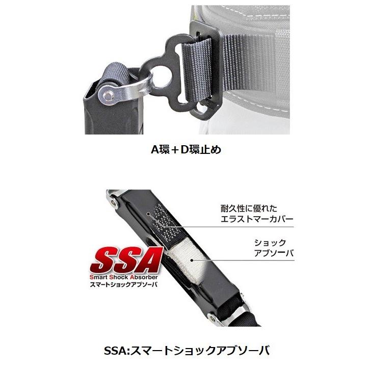 【在庫あり】タジマツール胴ベルトスチールM黒平ロープA環L1セットB1SMFR-AL1BK　Mサイズ　ランヤードセット【安全帯・平綱・墜落制止用器具】｜maru09｜02