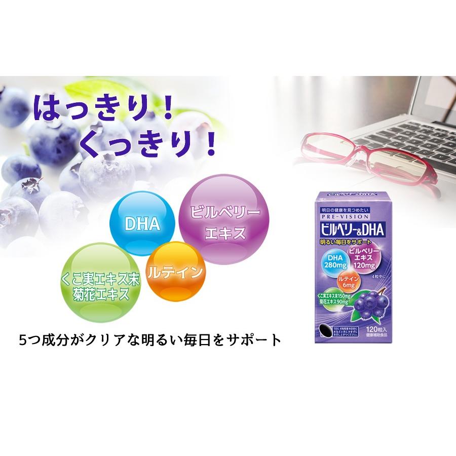 プレビジョン プレビジョン ビルベリー＆DHA 120粒×3個 : マルアイ
