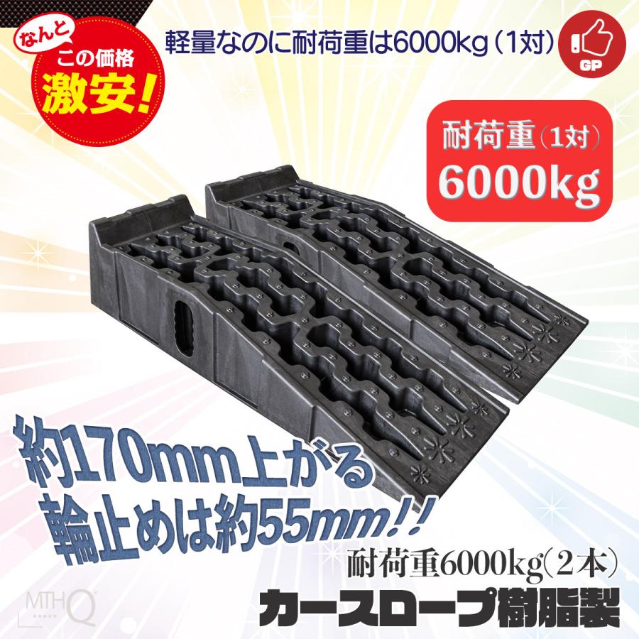 カースロープ 樹脂製 タイヤスロープ 耐荷重6000kg カースロープ 樹脂製 タイヤスロープ 耐荷重6000kg (2台使用