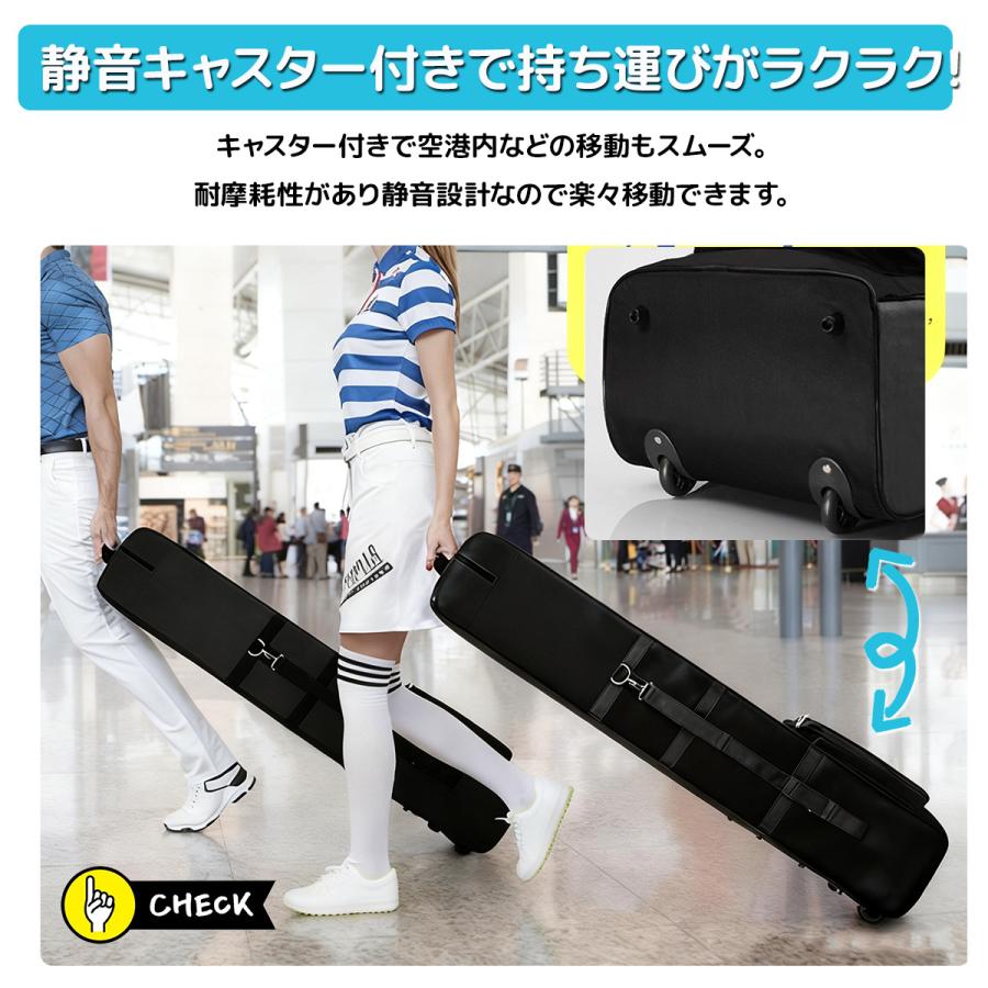 キャスター付折りたたみ式 ゴルフ トラベルカバー トラベルバッグ