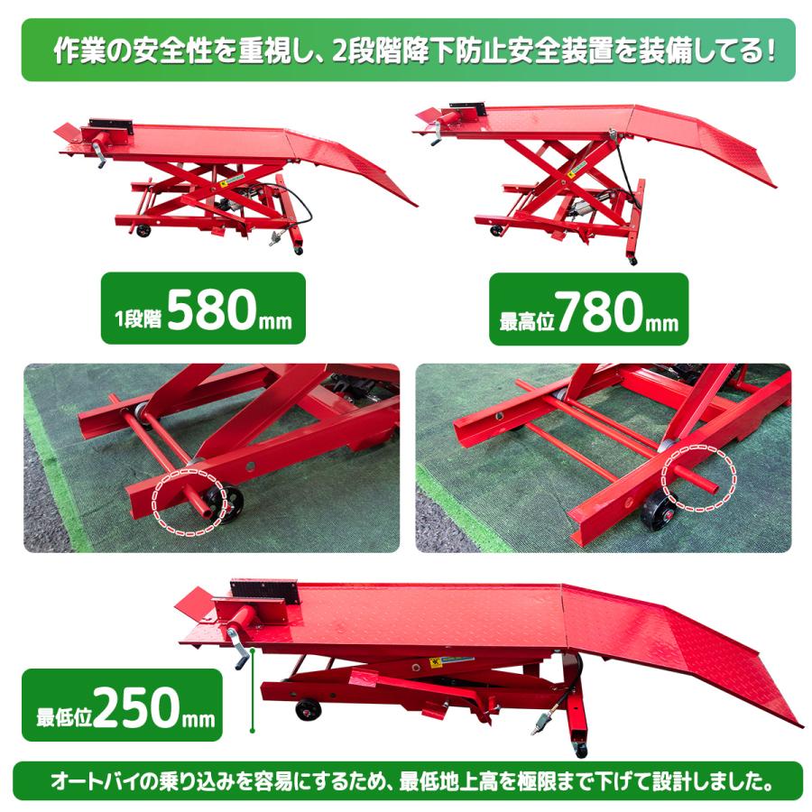 バイクリフトテーブル6 / モーターサイクル 小型〜大型バイクまで対応