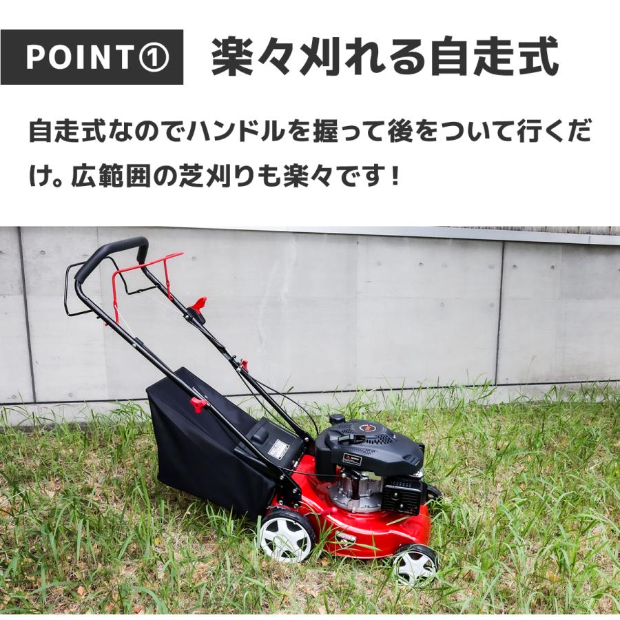 限定セール 芝刈り機 自走式 芝刈機 刈幅410mm 41cm 大容量55L 5馬力