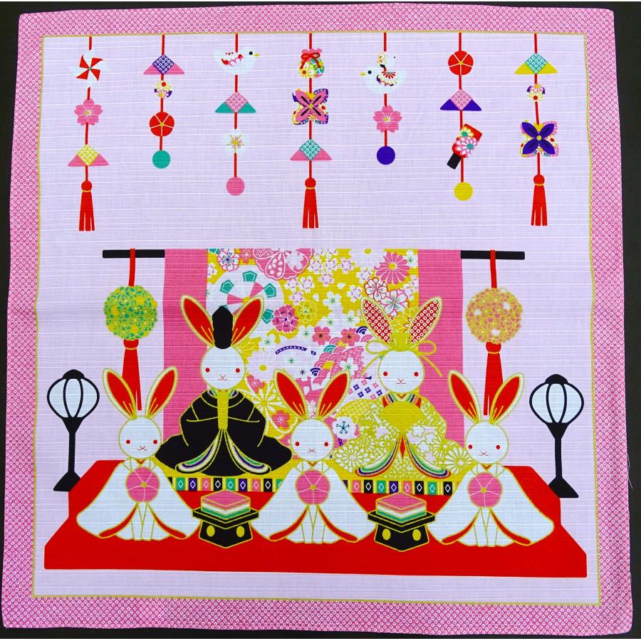 新品【小風呂敷】☆ひな祭り06 小風呂敷 ひな祭り うさぎ シャンタンチーフ ランチクロス