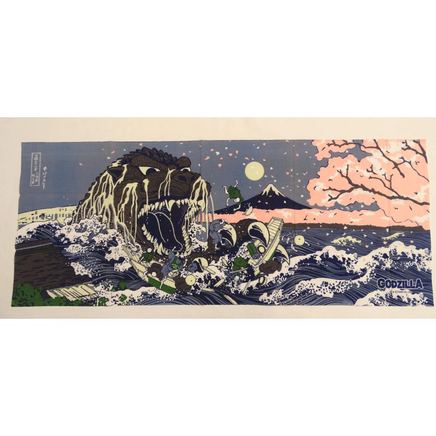 ゴジラ 捺染手ぬぐい 富嶽三十六景 大怪獣桜の宴 GODZILLA 手ぬぐい