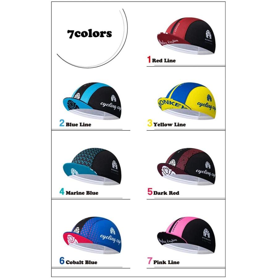 激安超安値 Lapset サイクルキャップ インナーキャップ サイクリング 自転車 帽子 メンズ レディース 男女兼用 モンキー 7色 ブルーライン Supplystudies Com