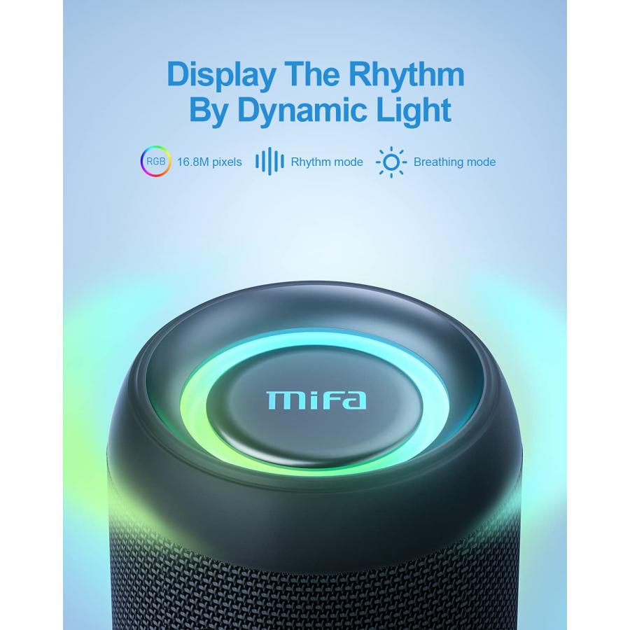 在庫セール送料無料 MIFA A90 Bluetoothスピーカー IPX7防水 60W大音量 ワイヤレスステレオ対応 RGB LEDライト 30時間連続再生 Micro