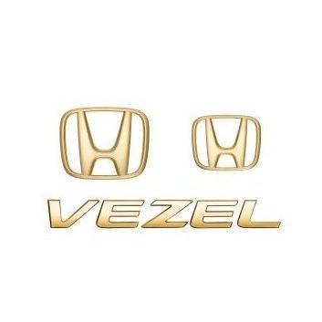 メール便可　ホンダ ヴェゼル【型式は商品仕様要確認】　ゴールドエンブレム(Ｈマーク２個＋車名エンブレム)