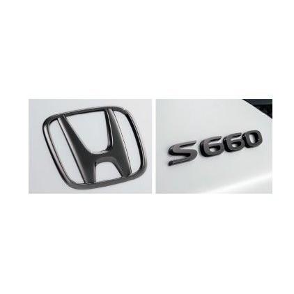 メール便可　ホンダ S660【JW5-120 JW5-620 】　ブラックエンブレム(Ｈマーク２個＋車名エンブレム)【ブラッククローム調】