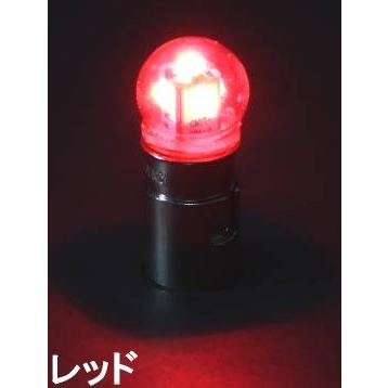 JETイノウエ　LEDバルブ　LED5　電球型バルブ　24V　BA15S　G18　レッド　528706｜marucorp