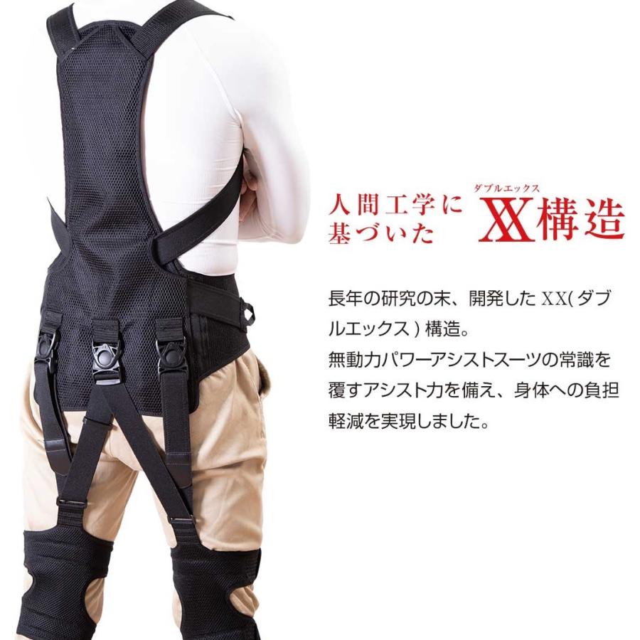 ワーキングパワースーツX（本体・膝サポーター／標準装備）肩パッド付