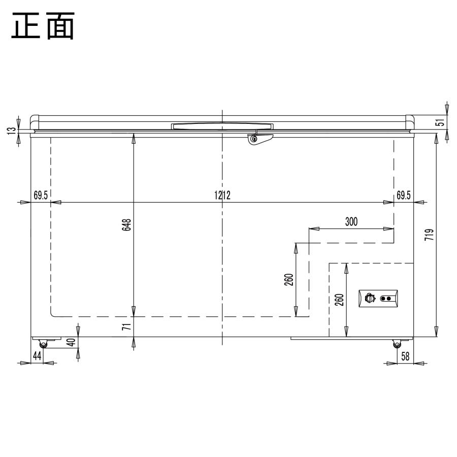 送料無料(一部除く) 上開き 冷凍ストッカー W1356×D758×H825mm 377L