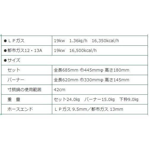 鋳物コンロ ハイカロリー タチバナ 下枠セット 三重 種火なし TS 鋳物コンロ ハイカロリー タチバナ 下枠セット 三重 種火なし TS