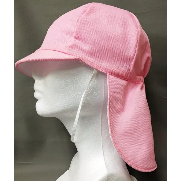 カラー帽子　タレ付き　ピンク（裏白）　園児用　帽子　フリーサイズ　在庫限り　11個以上は送料が変わります。ご注文後変更の送料をご連絡します。｜marugosyouten