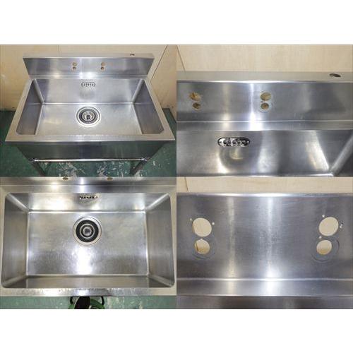 中古】【送料都度見積】1槽シンク W900×D600×H800＋BG150mm : 業務用 