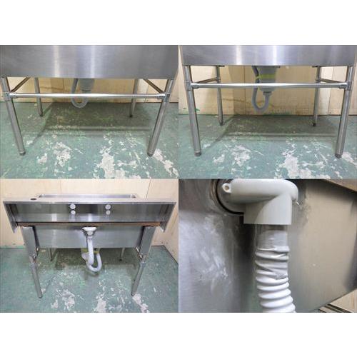 中古】【送料都度見積】1槽シンク W900×D600×H800＋BG150mm : 業務用 