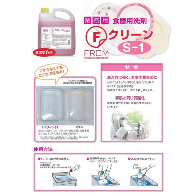 ニイタカ】業務用食器用洗剤 Fクリーン S−1 4kg×4本 高濃度6倍