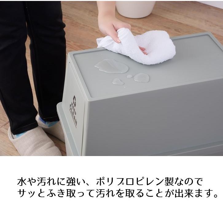 フタ付きダストボックス 30L 日本製 ごみ箱 ゴミ箱 30リットル ペール スタッキング 重ねられる 積み重ね キャスター付き 省スペース おしゃれ シンプル 白｜marugoto-lifestyle｜05