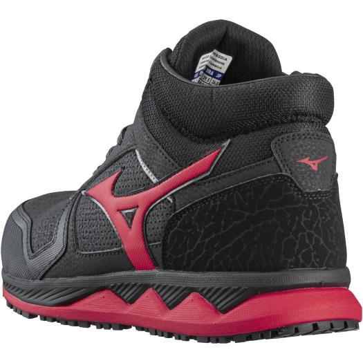 MIZUNO ミズノ 安全靴 ZW43H ブラック×レッド F1GA200309 紐 MIZUNO ミズノ 安全靴 ZW43H ブラック×レッド F1GA200309 紐