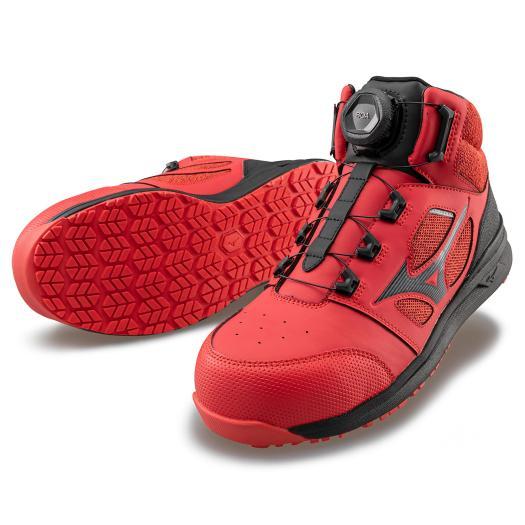 MIZUNO ミズノ 安全靴 LSII73M BOA レッド×ブラック F1GA220362
