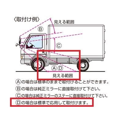 サイドステーミラー 角155×88mm ブラック SS-915K 信栄物産｜maruhanashop｜02