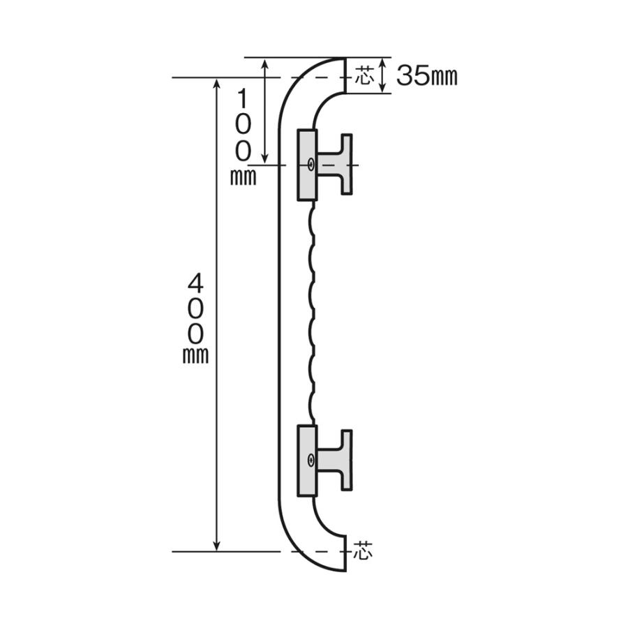 いたわりエコ手すり ディンプル 縦型 35φ×400ｍｍ SO-TD1-400P OMSORG｜maruhanashop｜02